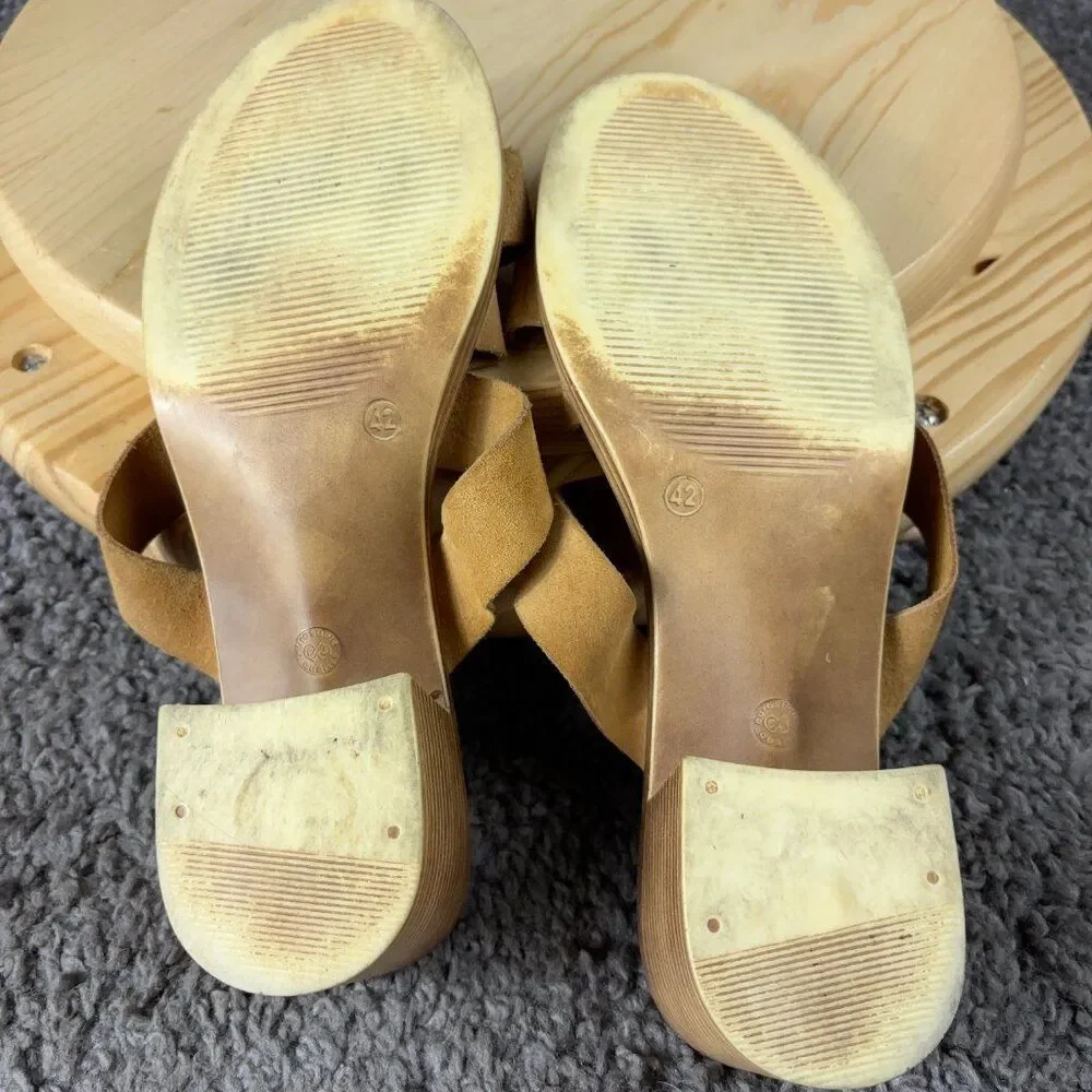 Mila Paoli Sandals Womens Size 10.5 Suede Strappy Open Toe Shoe Made in Italy